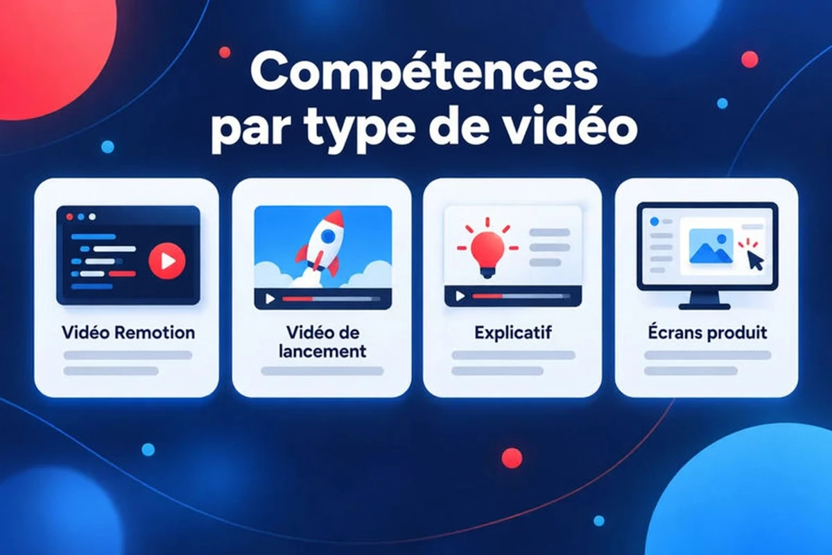 Compétences Claude Code par type de vidéo : vidéo Remotion, vidéo de lancement, explicative et écrans produit