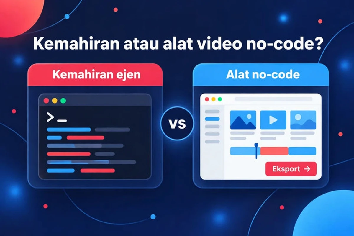 Skill ejen atau alat video no-code, dibandingkan sebelah-menyebelah