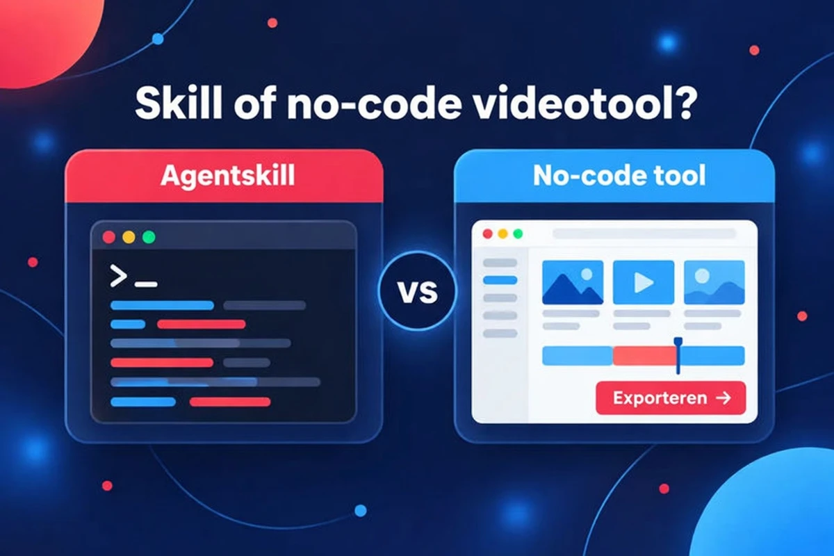 Agent-skill of no-code videotool, naast elkaar vergeleken