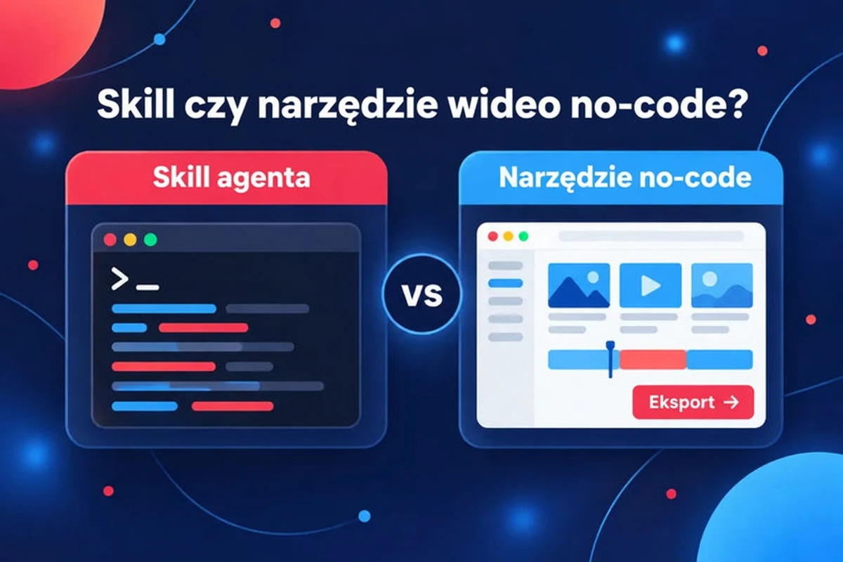 Skill agenta albo narzędzie wideo no-code, porównane obok siebie