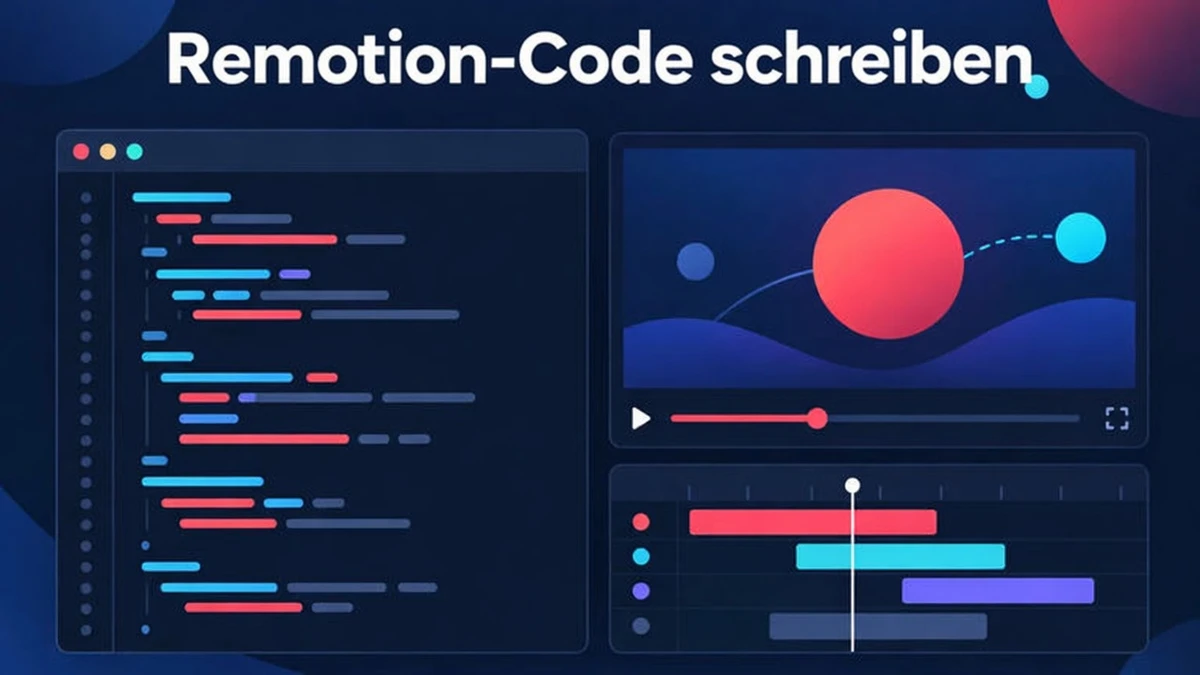 Remotion-Code selbst schreiben: Eine React-Komponente erhält eine Frame-Nummer und zeichnet einen Frame der Animation