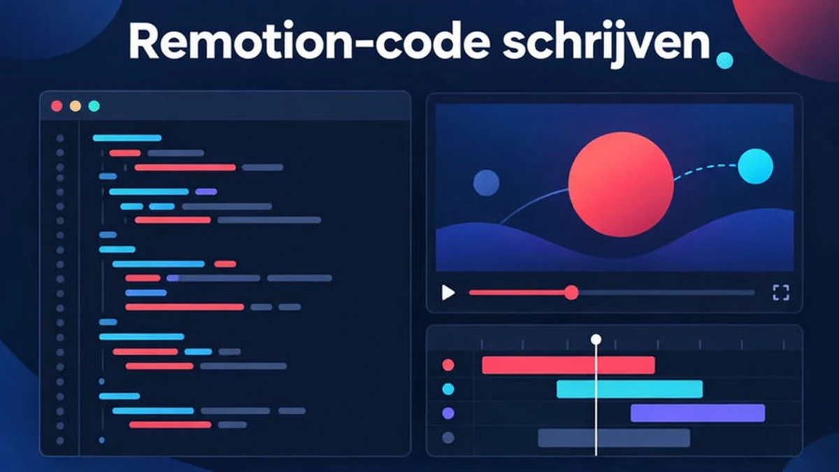 Schrijf zelf Remotion-code: een React-component ontvangt een framenummer en tekent één frame van de animatie