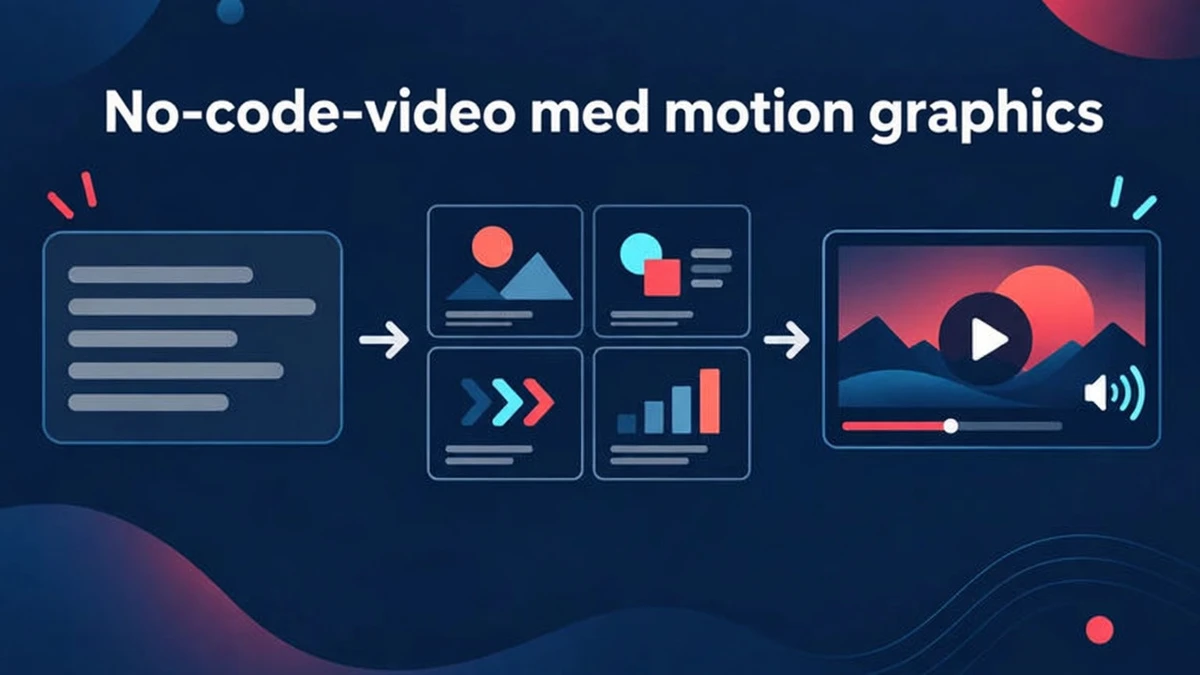 Ett no-code-verktyg för motion graphics-video gör en beskrivning, en länk eller ett dokument till en redigerbar video med berättarröst