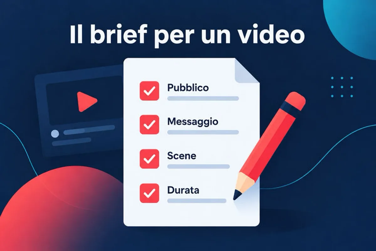 Schema di un brief di una pagina per creare un video con Claude, Potto o Remotion, con pubblico, destinazione, durata, dati essenziali e invito all’azione finale