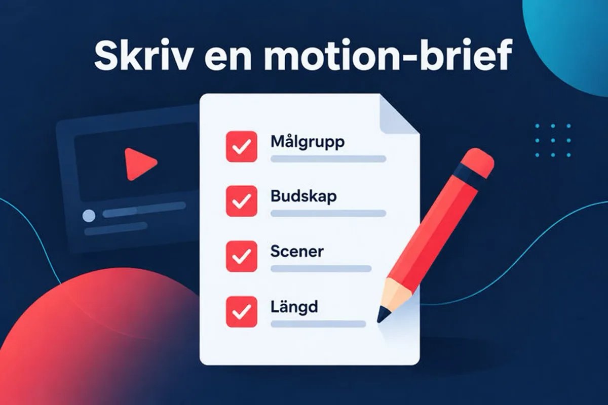 Ett konceptdiagram över en en-sidig brief som listar målgrupp, placering, längd, nyckelfakta och en avslutande uppmaning till handling