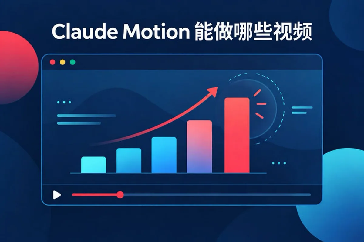 Claude video 制作流程示意图：提示词和源材料转化为包含文字、图表及形状的动画场景，最后导出为 MP4