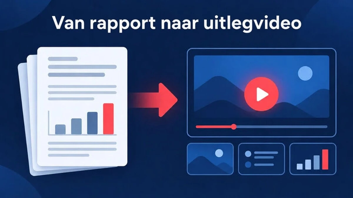 Een voorbeeld van een report-naar-explainer-video die kopcijfers en doelen uit een rapport omzet in een korte reeks scènes.