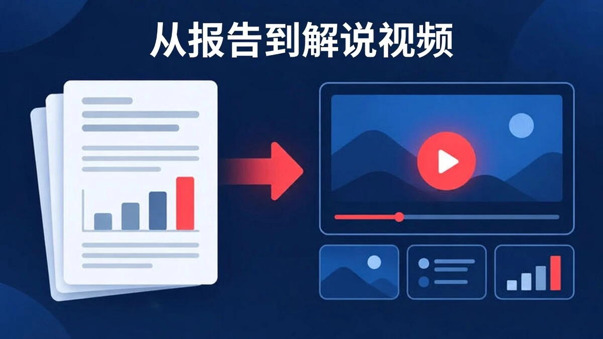 一个从报告到讲解视频案例，将报告中的核心数字和目标转化为简短场景序列。
