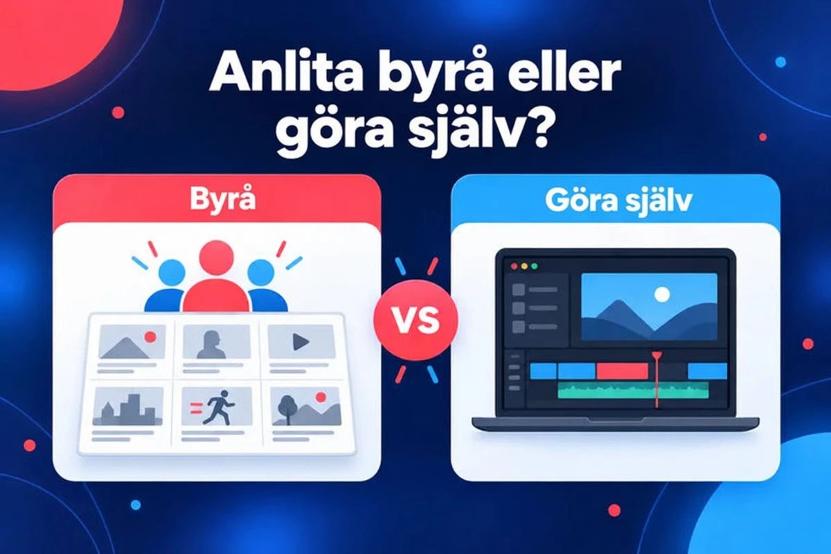 Anlita en byrå för förklaringsvideor eller gör videon själv, visat som två alternativ sida vid sida