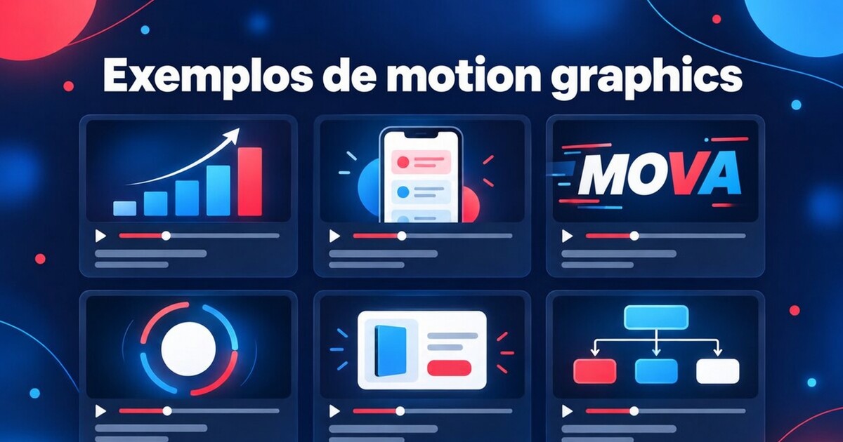 Capa: Exemplos de motion graphics: vídeos assistidos por IA ordenados pela função