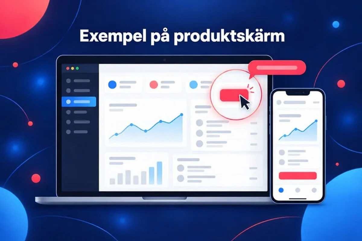 Exempel på animering av produktskärm: zoom på en instrumentpanelsknapp och en telefonmockup