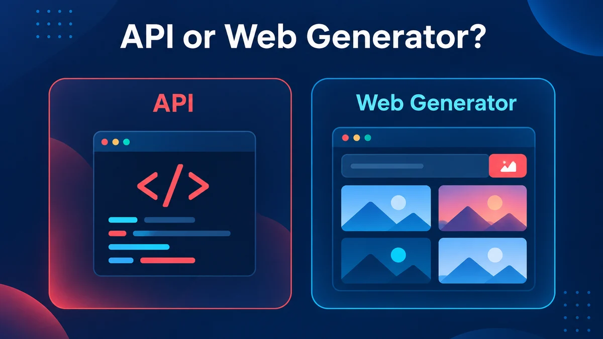 Nano Banana 2.1 API or web generator: a code route and a browser route that both lead to the same kind of image