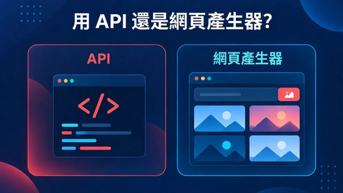 Nano Banana 2.1 API 或網頁生成器：程式碼路徑與瀏覽器路徑，兩者都導向同類型圖片
