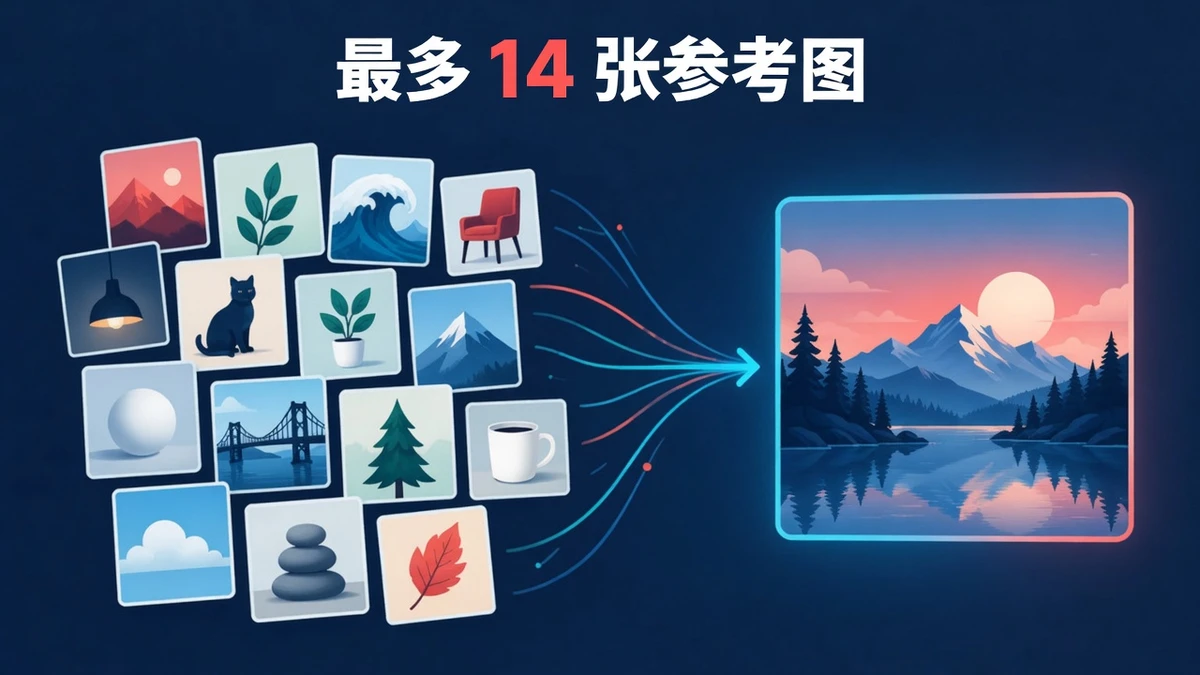Nano Banana 2.1 最多接受 14 张参考图，以对象和角色参考图网格形式展示