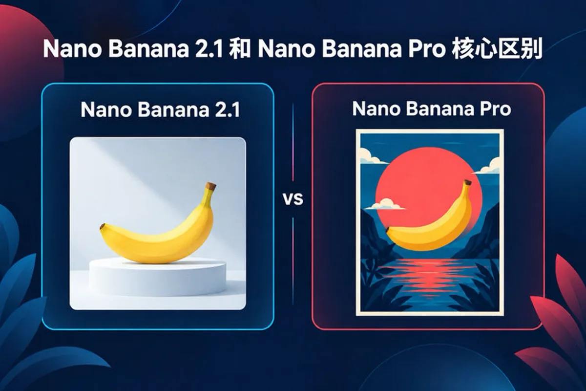Nano Banana 2.1 和 Nano Banana Pro 对比：价格较低的日常图像模型与注重细节的专业图像模型