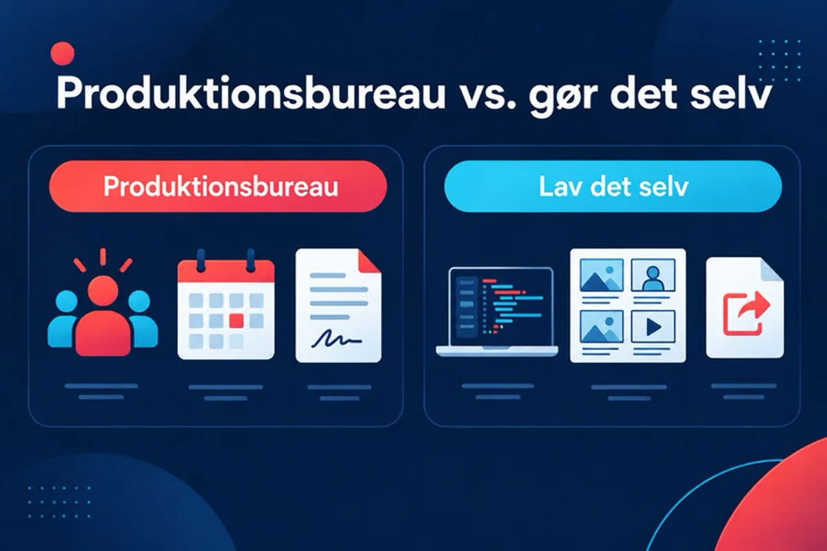 To veje side om side: at hyre et produktionsbureau til explainer-videoer versus selv at lave videoen med et self-serve-værktøj.