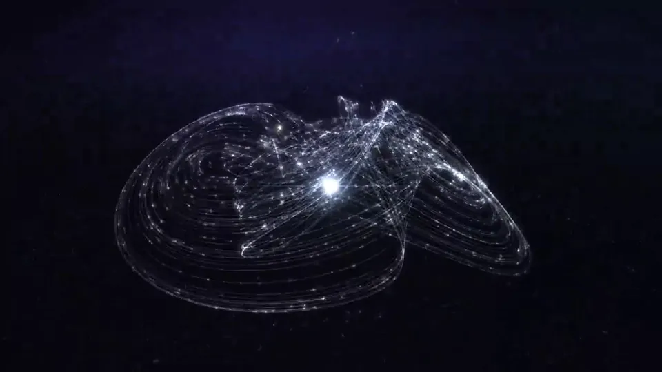 Wordless abstract particle films example