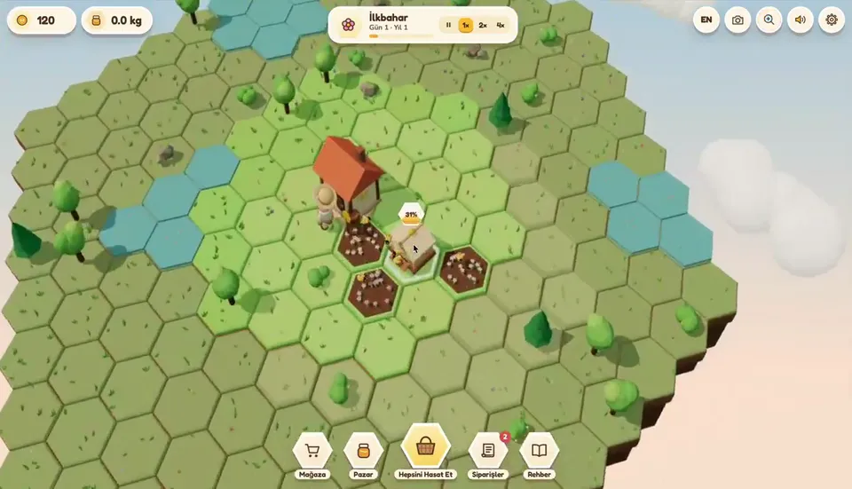 Hex-grid management game UI showcase, Original video