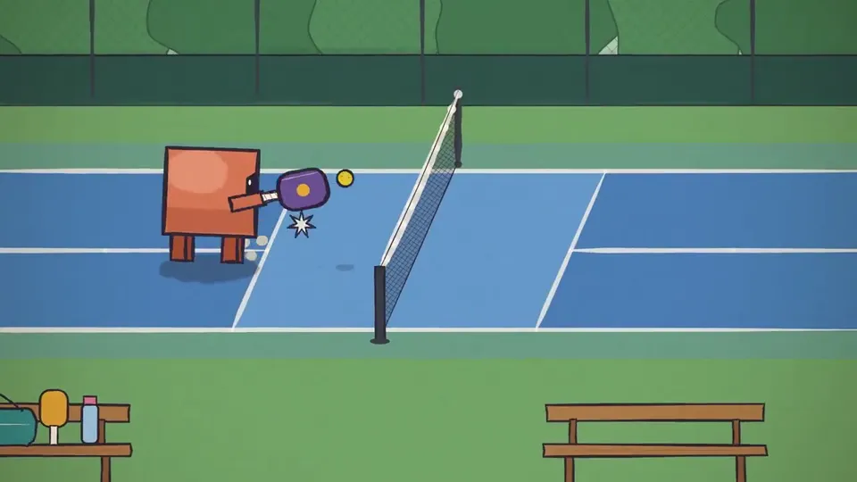 Blocky Claude Mascot Plays Endless Pickleball, Original video