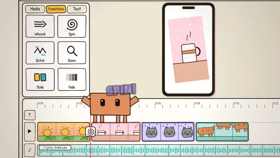 A cartoon character edits its own short film, Original video