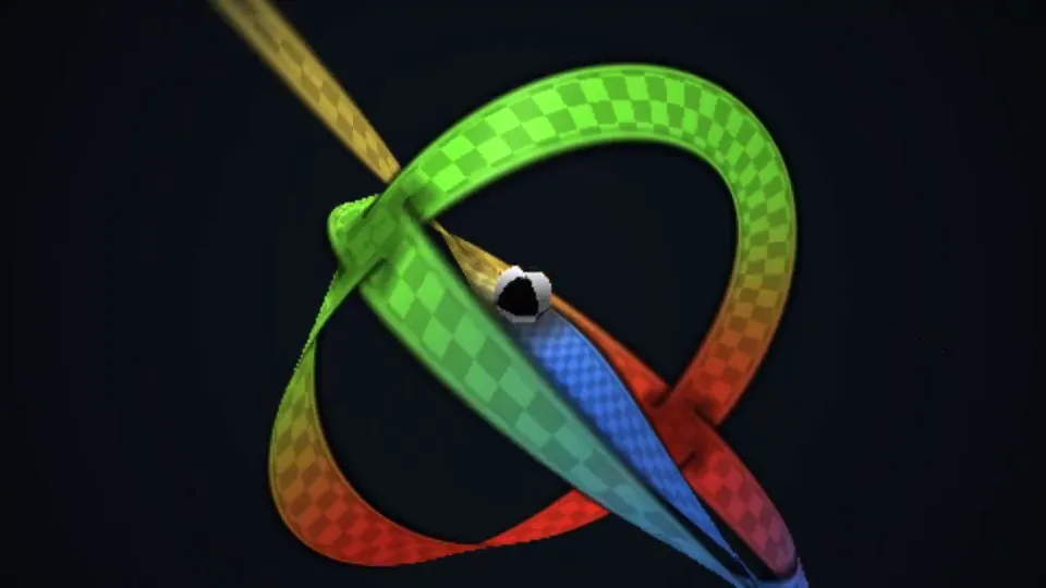 Checkered Rainbow Ribbons Around a Ball, Original video