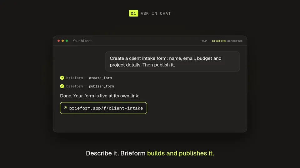 Chat-based form creation and public form demo, Original video