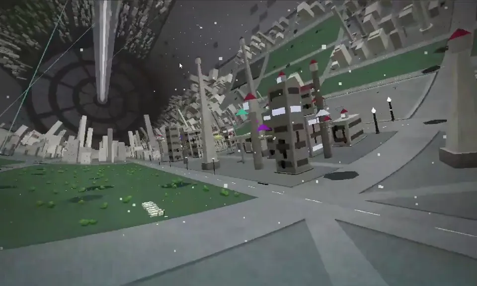 First-person walkthrough inside a cylinder, Original video