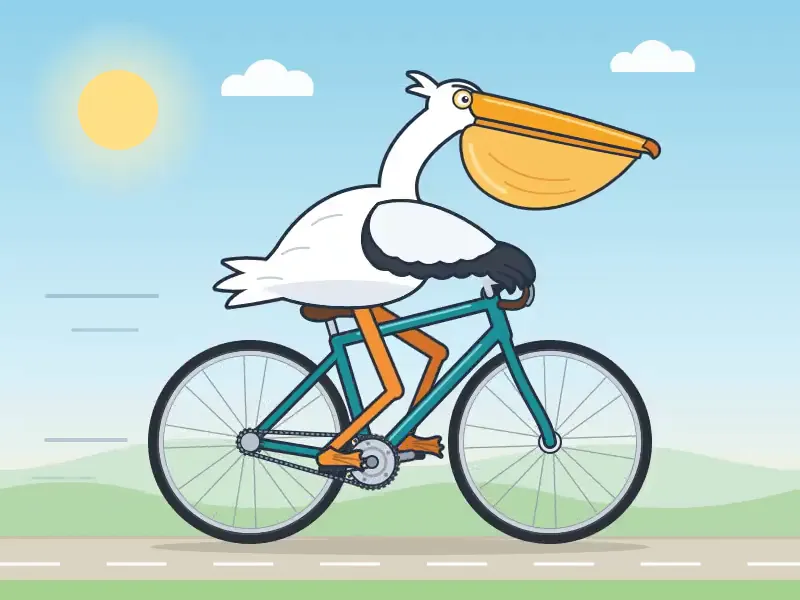 Flat-Vector Mascot Cycling Loop, Original video