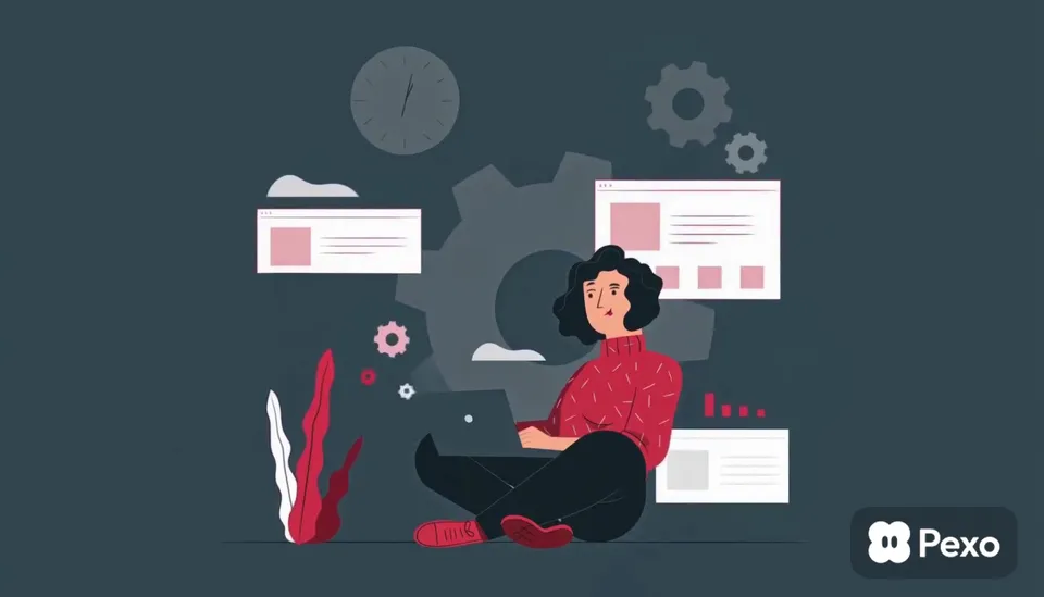Online Worker Illustration Animation, Original video