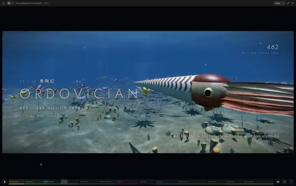 Continuous Underwater Timeline Narratives, Original video