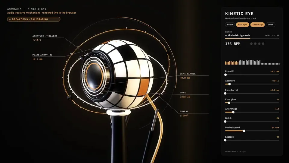 Audio-Reactive Mechanical Eye, Original video