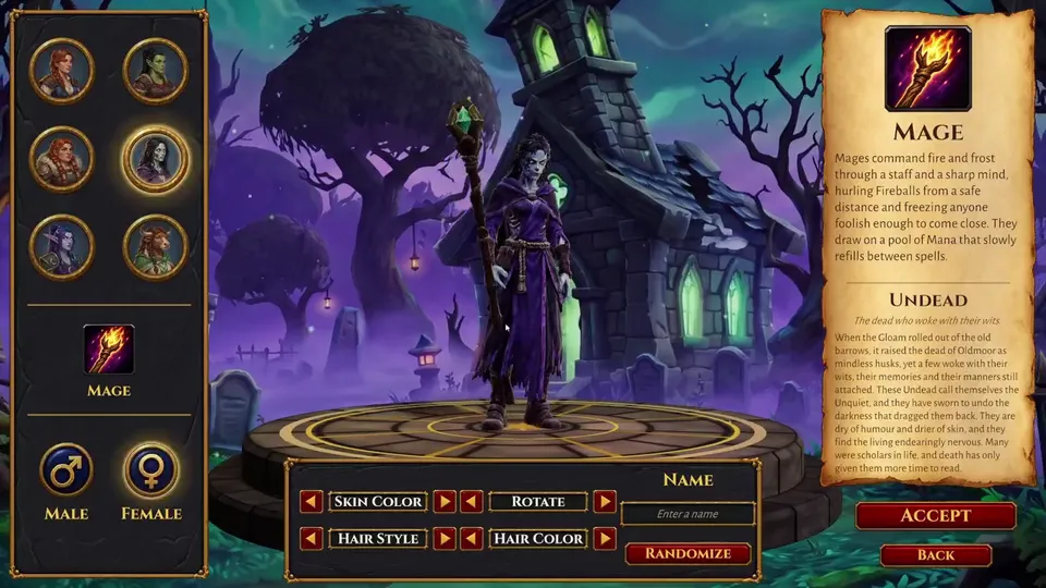 Old-school MMO town square with an elf archer and quest chat autor: Stefan_3D_AI