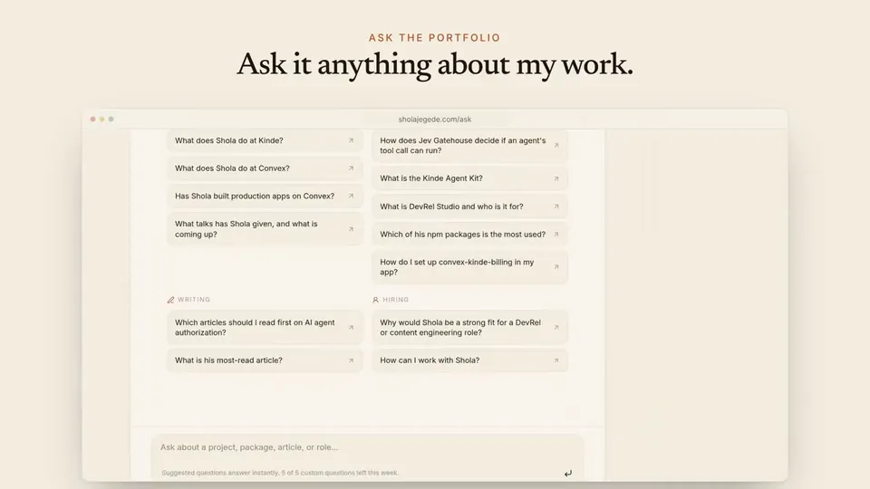 Portfolio showreel: a site assistant answers a real question, Original video