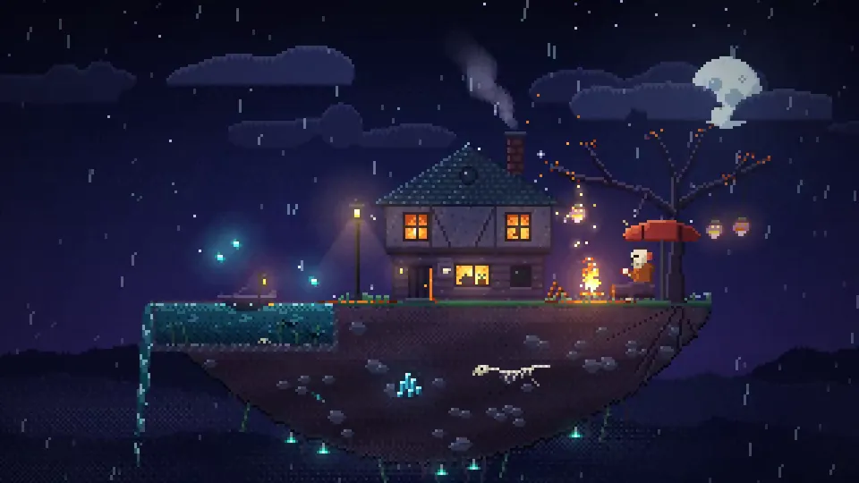 Pixel-Art Night Ambient Loops, Original video