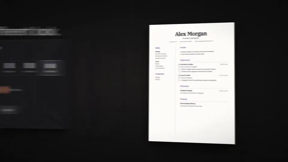 Document product showreel (a recurring single-page motif), Original video