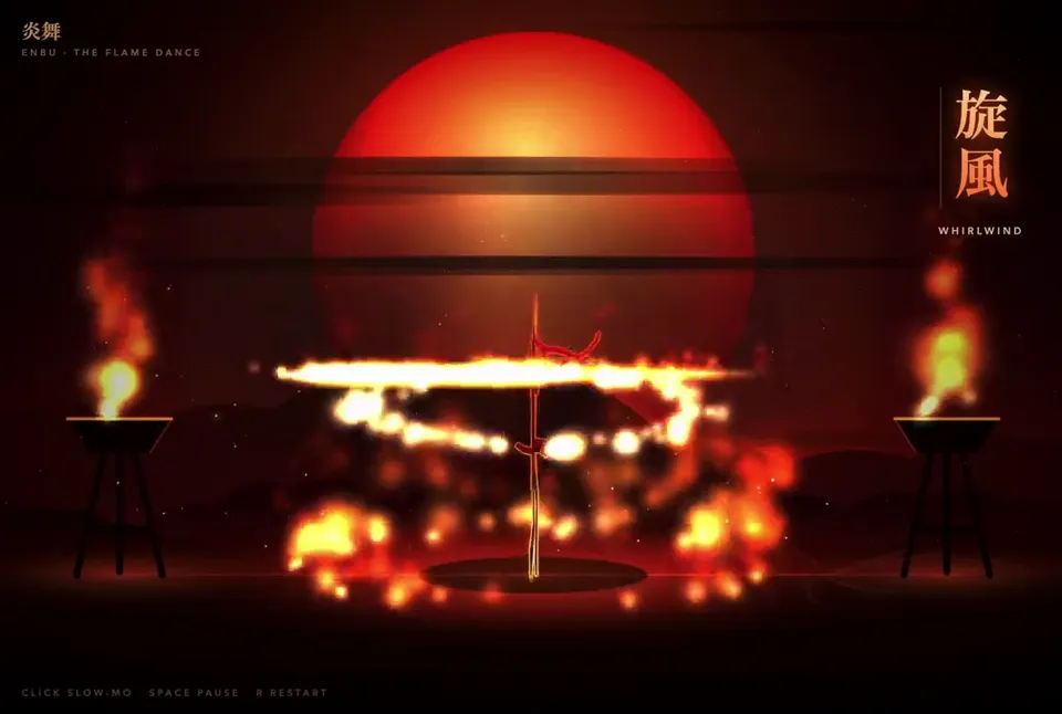 Silhouette Sword Routine Against a Giant Sun, Original video