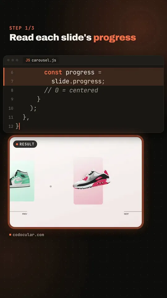 Vertical Tutorial Codes a Sneaker Carousel Step, Original video