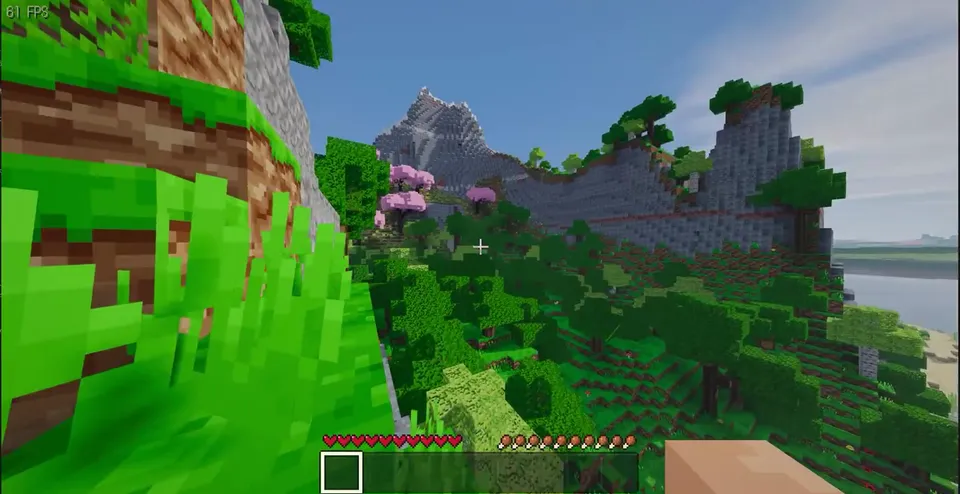 Voxel Hillside with Cherry Trees in a Block Game, Original video