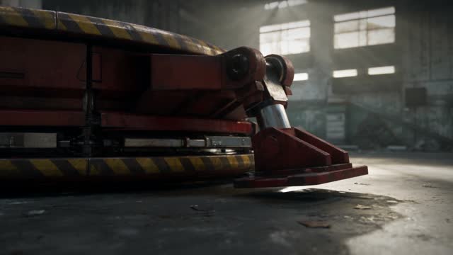 Red Mechanical Platform Unfolds and Powers On