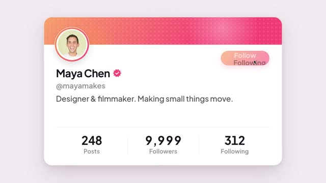 Follower count profile card
