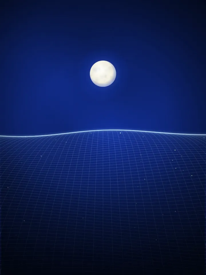 Glowing Wireframe Landscape, Potto remake