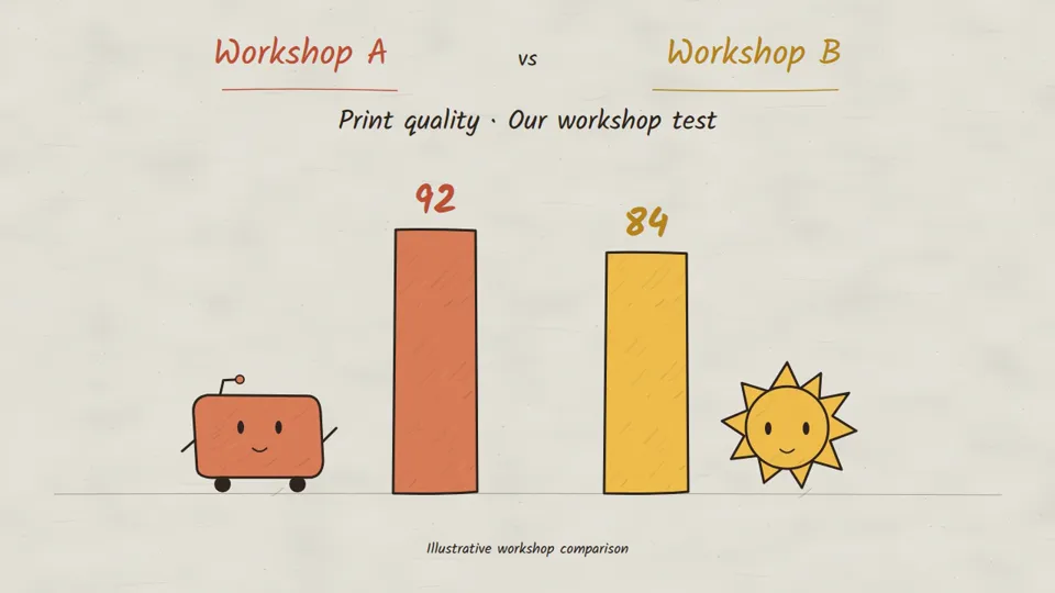 Hand-drawn comparison of two options, New topic