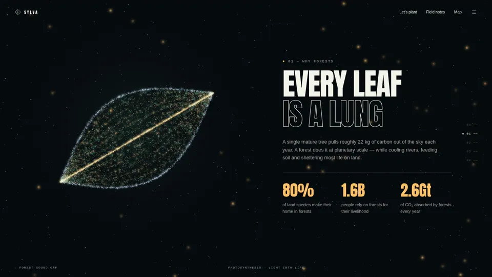 Luminous Particle Webpage Storytelling, Potto remake